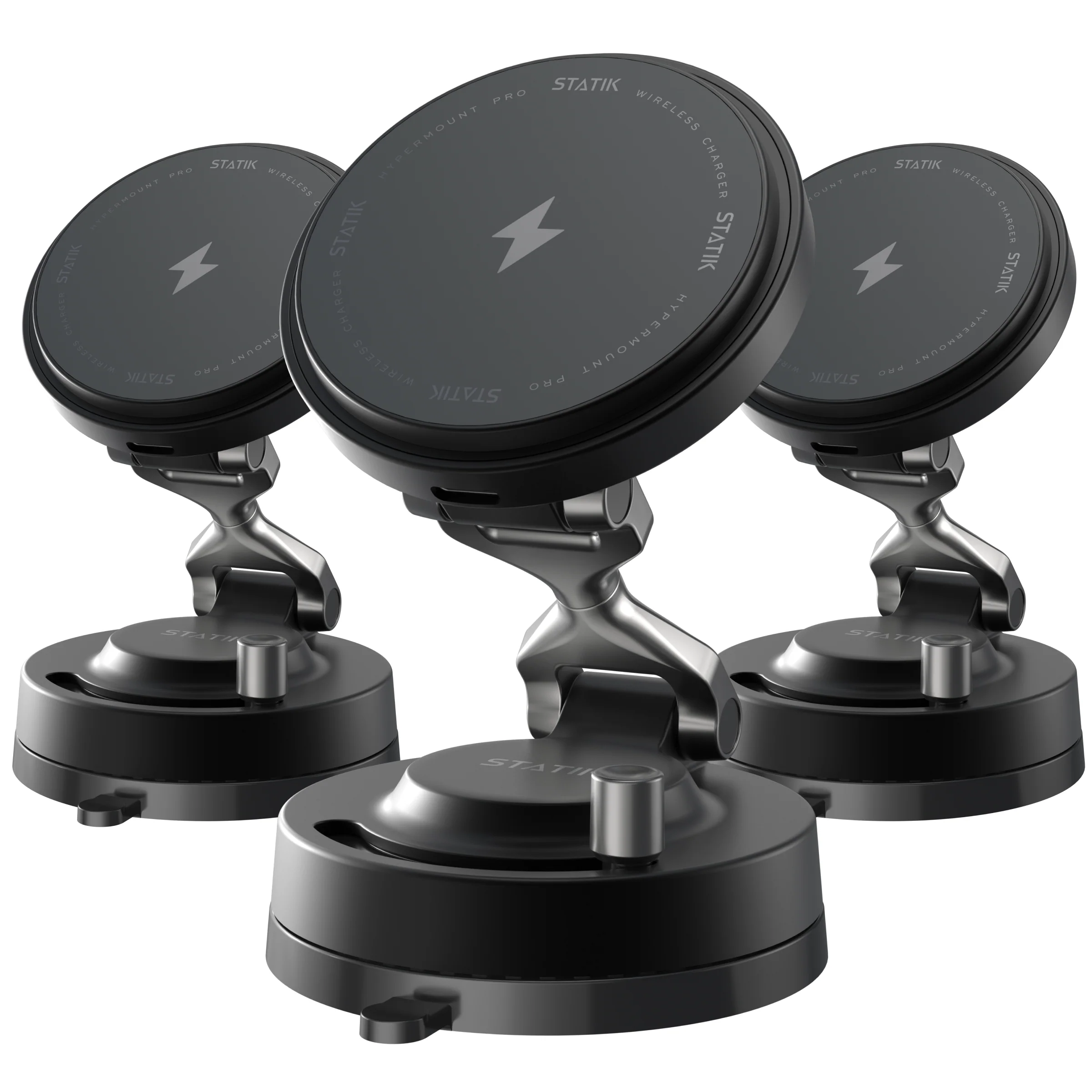 3 Pack HyperMount Pro | 15W Wireless Charging Nano-Vacuum Mount | Multipack