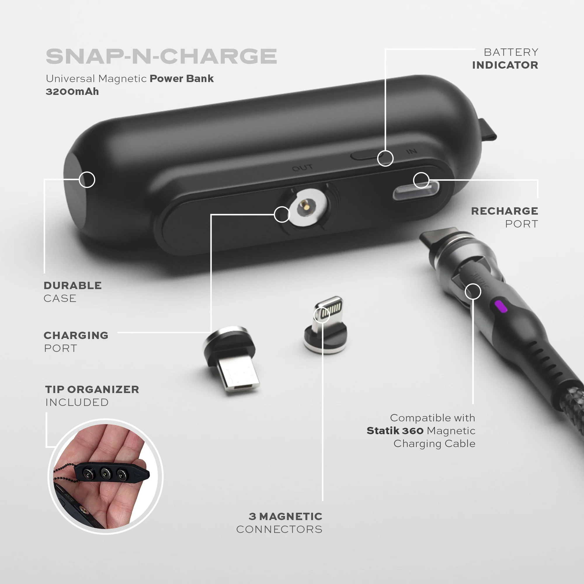 3x STATIK 360 + Snap-N-Charge® Power Bank - Image 3