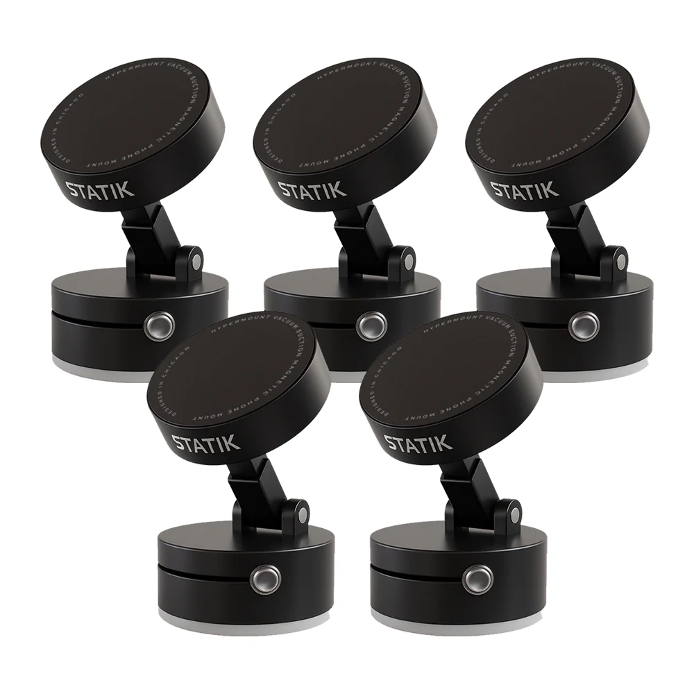 5 Pack HyperMount Gen 2 | Vacuum Car Mount | Compatible with All Smart Phones | iPhone or Android | Multipack