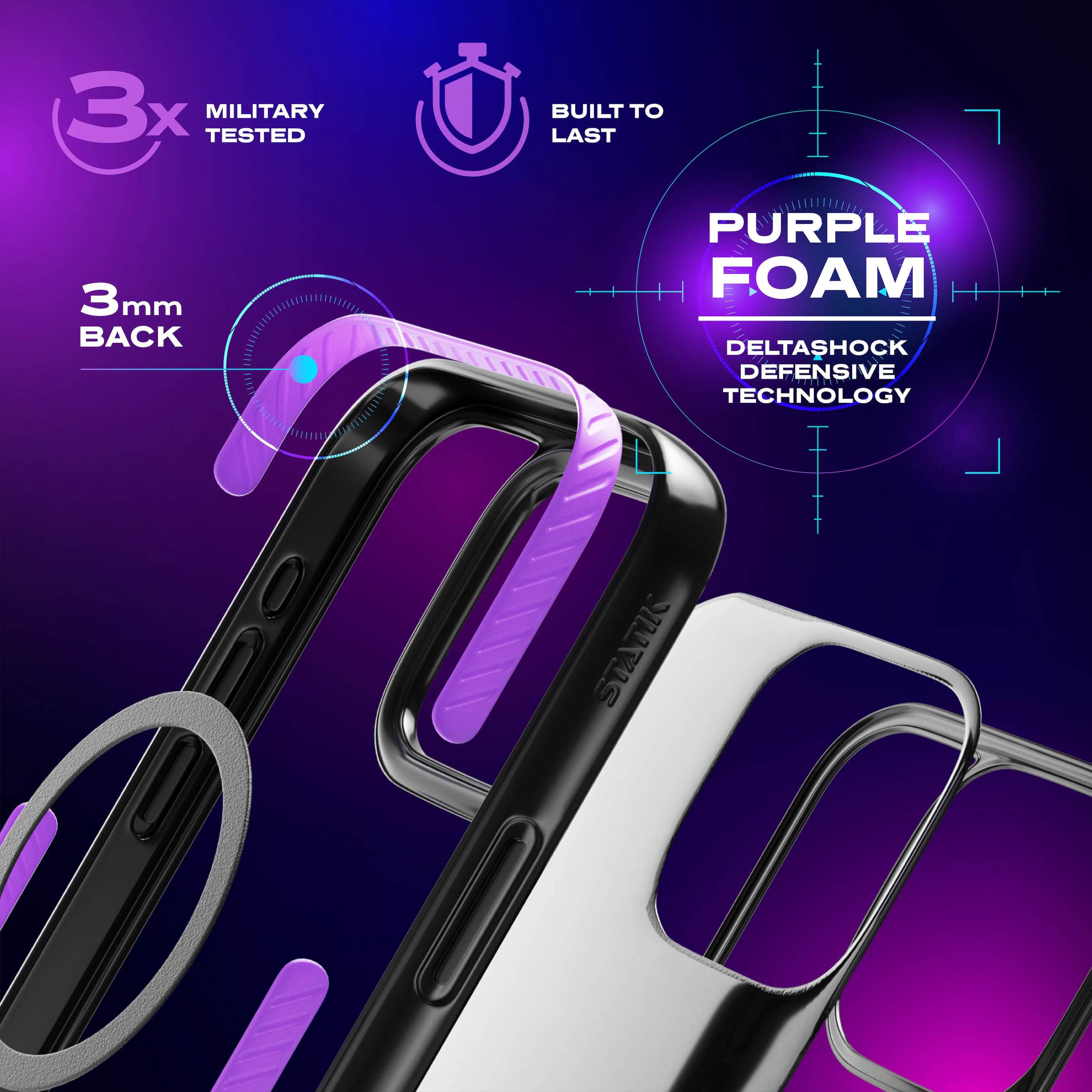 DeltaShock™ Phone Case | Black - Image 4