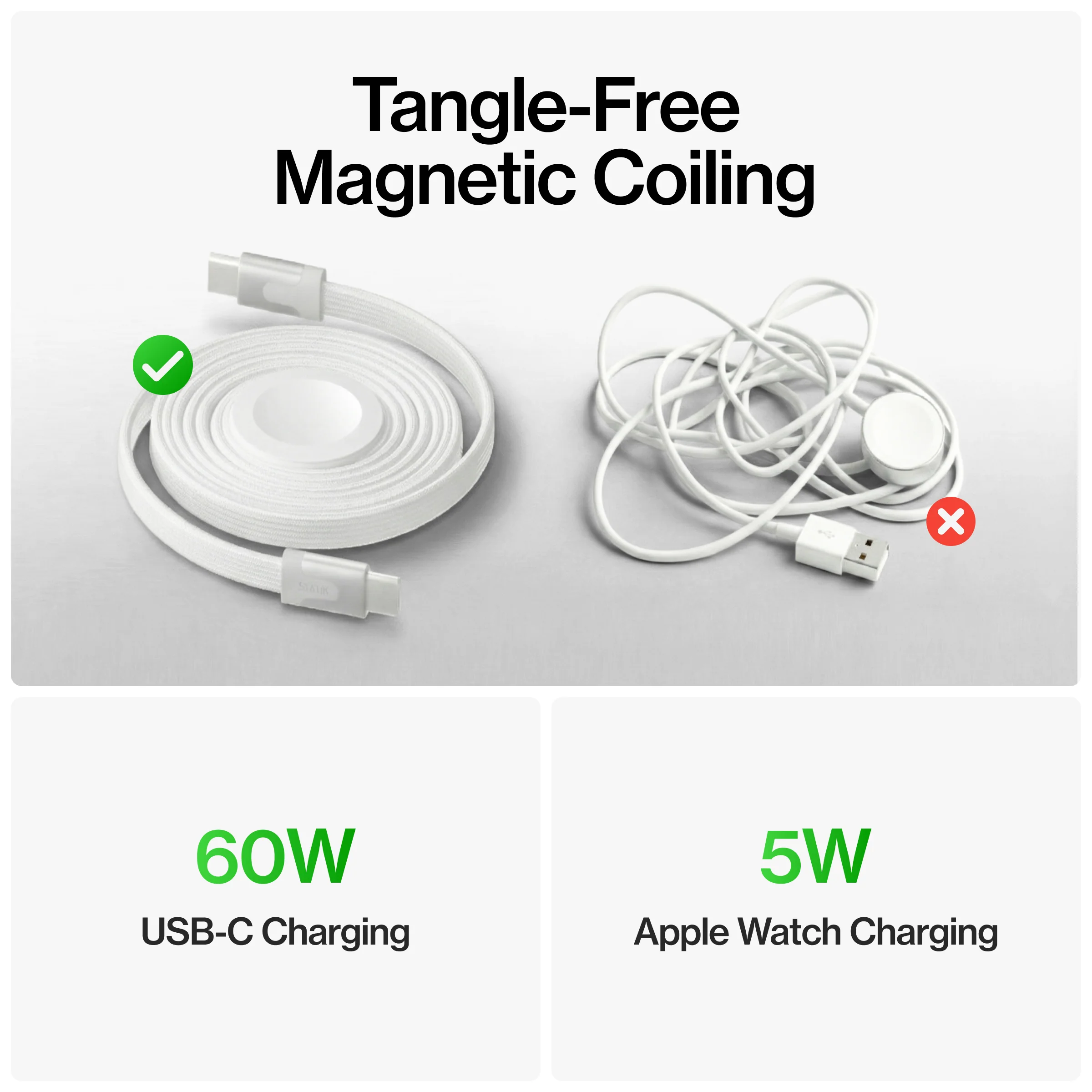 MagStack® Duo | 2-in-1 Wireless Apple Watch Charger & USB-C Cable - Image 8