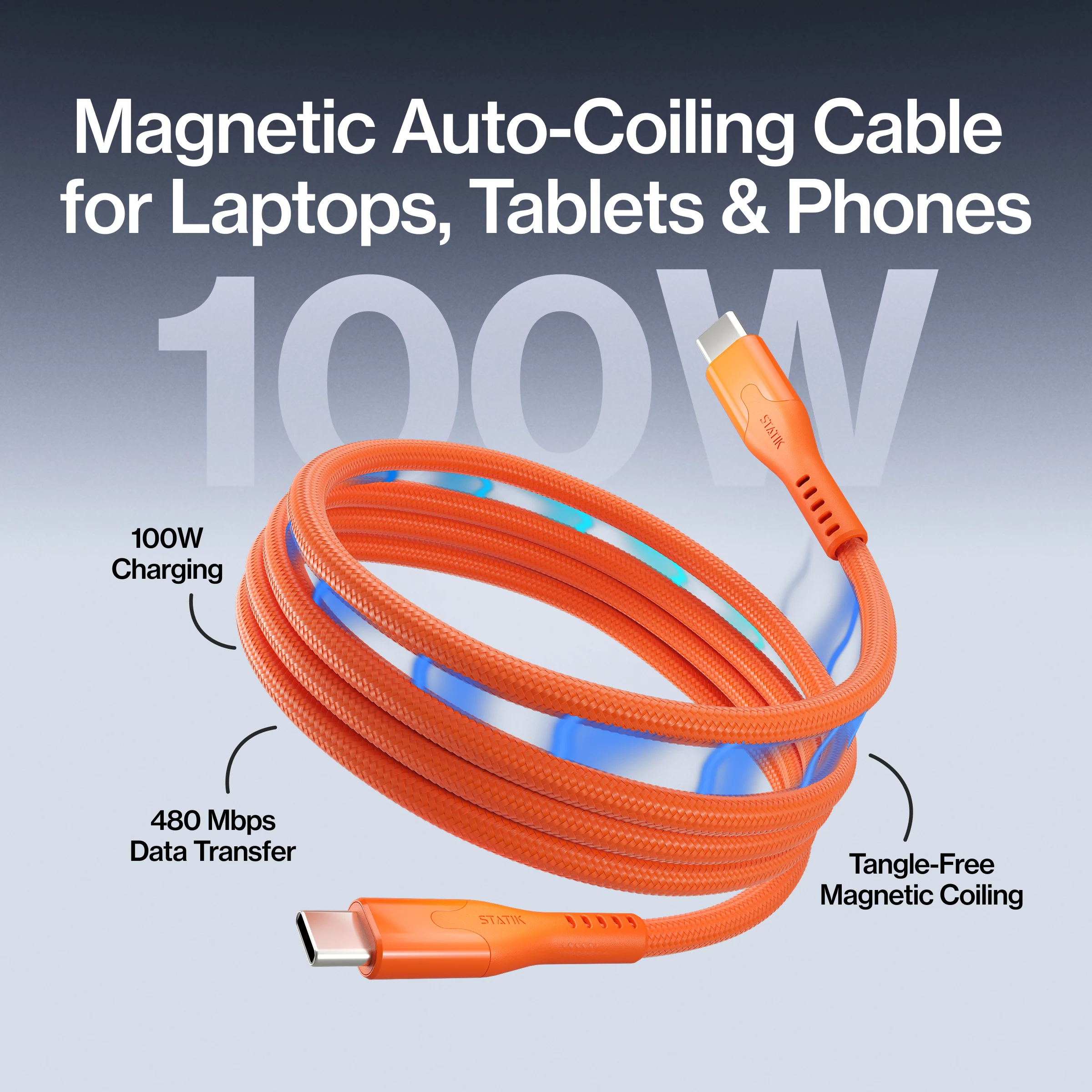 MagStack® Pro | Fast Charge & Data Cable | Tangle-Free Magnetic Nylon - Image 18