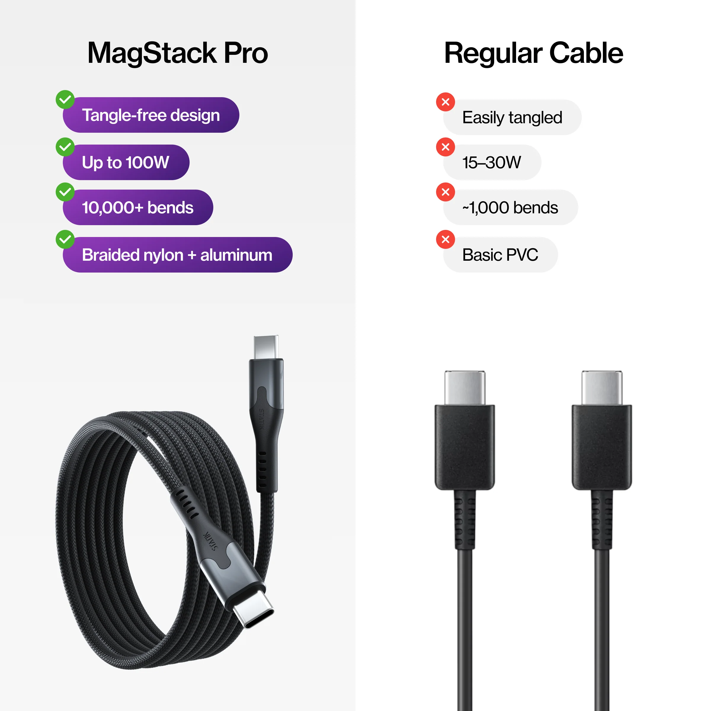 MagStack® Pro | Fast Charge & Data Cable | Tangle-Free Magnetic Nylon - Image 9