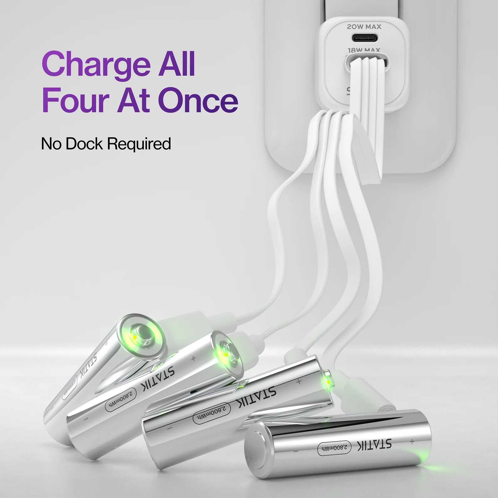 Rechargeable AA Batteries |  4 Pack | USB-C Rechargeable - Image 5